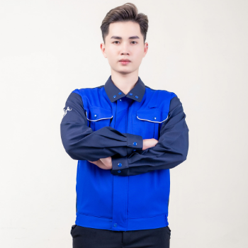 High visibility work wear uniforms men workwear blue safety vest from FMF Vietnam Verified Manufacturer clothes ODM/OEM Service 5