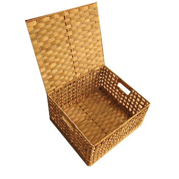 Good Quality Set Of 3 Water Hyacinth Boxes Mixed Rice Nut Flat And Karo Weaving Square Boxes Come With Unique Locks Storage 3