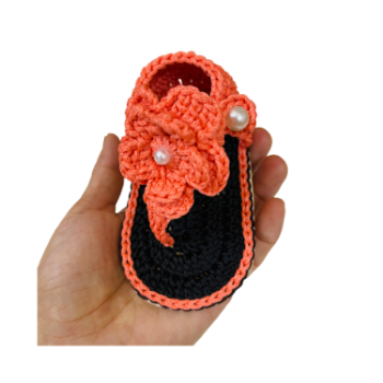 Crochet Wool Baby Strap Flip Flops Good Quality Hot Selling For Kids Fancy Pattern Packing In Poly Bag From Vietnam Manufacturer 4
