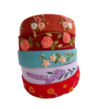 Embroidery Ribbons Hair Accessories Good Quality Hot Selling Hairband For Girls Fancy Pattern Packing In Carton Box 5