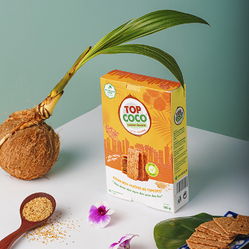 Good price TOPCOCO Coconut Cracker with Sesame 180g 2