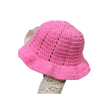 Cotton Bucket Hat Crochet Hat For Baby Girls Fast Delivery Top Favorite Product Soft Yarn Pretty Pattern Packing In Polybag 2