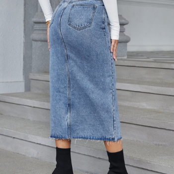 Top Seller long denim skirt ukay bales Color Fade Proof 91% Cotton Jean DressVietnamese Manufacturer 6