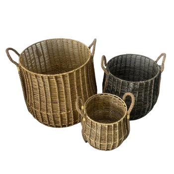 Best Seller Set Of 3 Round Curved Straps Storage Baskets Binh An Thinh Handicraft OEM ODM Service Made In Vietnam 1