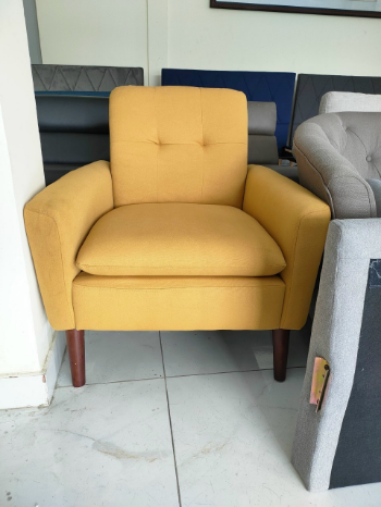 Modern elegent Lounge Chair Hotel Blue Relax Armchair with Button Design 7