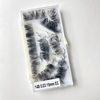 Russian Volume 12D-0.03-15mm-D Lash Extensions Promade Lashes Custom Label Long Stem ELYLASHES Manufacturer 4