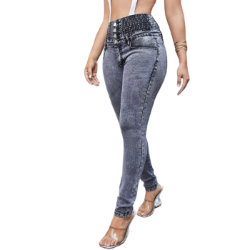 Women'S Jeans Cargo Pants Fast Delivery Women Regular Fit Type Button Fly Jeans fabric suppliers Vietnamese Supplier 3