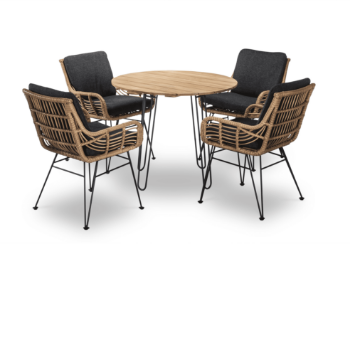 Carlos Dining Set Dt403 Furniture Wicker Material Durable Customized Standard Packing Ista 1A Vietnam Manufacturer 1