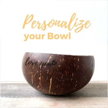 Handmade Eco-Friendly Best Price Natural Coconut Shell Bowl Dessert Cup Lacquered Inside Bowl 6