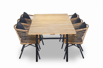 Flow Dining Set Dt406 Wicker Reasonable Price Furniture Customized Customized Packaging Vietnamese Manufacturer 5