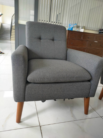 Modern elegent Lounge Chair Hotel Blue Relax Armchair with Button Design 5