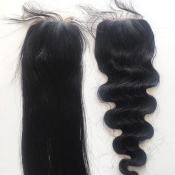 Wholesale Human Hair Bundles with Lace Closure Unprocessed Human Virgin Hair Weave Extensions Natural Color 1