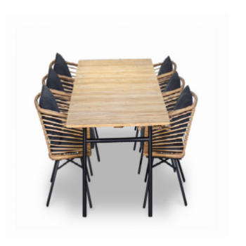 Flow Dining Set Dt406 Rattan Professional Team Villa Customized Standard Packing Ista 1A Vietnamese Manufacturer 4