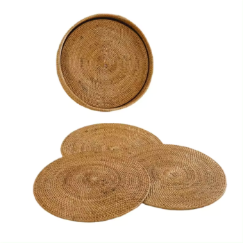 Rattan Woven Tablemats Natural Placemats and Coaster Handwoven wall decor basket wholesale 6