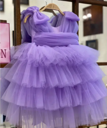 4 - Layer  Princess Dress Baby Girl Princess Dresses Good Choice Fashionable Cute Dress For Baby Girl Pack In Plastic Bag 2