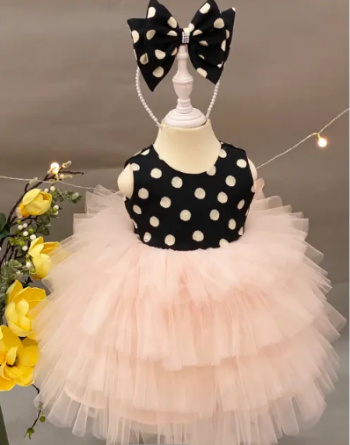 4 - Layer  Princess Dress Baby Girl Princess Dresses Good Choice Fashionable Cute Dress For Baby Girl Pack In Plastic Bag 6