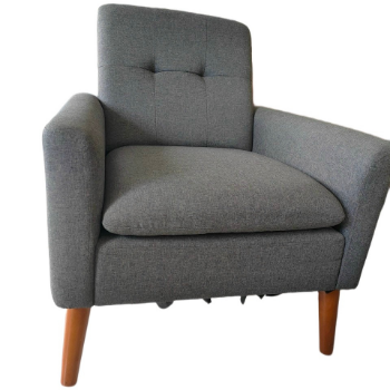 Low MOQ Modern Elegent Lounge Chair Hotel Blue Relax Armchair with Button Design 7
