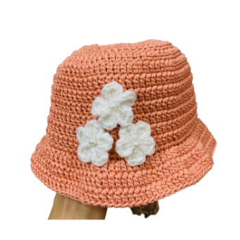 Cotton Bucket Hat With Braids High Quality Made By Soft Cotton Yarn Lovely Pattern Packing In Carton Box Vietnam Manufacturer 3