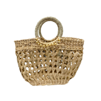 Good Price Water Hyacinth Macrame Bags Handbags Flower Decoration Decoration Diamond Lattice All Seasons Vietnamese Manufacturer 8