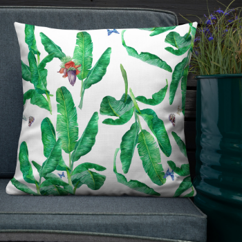 Halinhthu Casa Printed Cushion Cover Exotic Tropical Banana Leaf - Summer Decor 45x45cm Custom Design And Size 100% Polyester 3