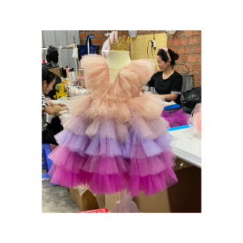 9 - Layer Luxury Princess Dresses High Quality Variety Beautiful Color using for Baby Girl Pack In Plastic Bag Made in Vietnam Manufacturer  4