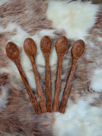 High Quality Spoons Of Food Make From Wooden Coconut Set Dark Brown All Seasons Vietnam Manufacturer 6