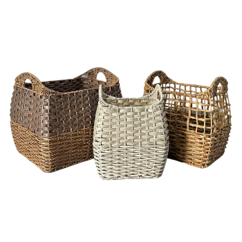 Competitive Price Storage Baskets Set Of 3 Oval And Rectangular Shapes Binh An Thinh Handicraft OEM ODM Service Made In Vietnam 3