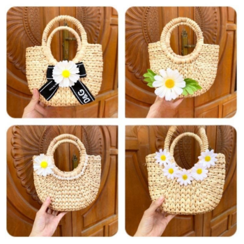 Water Hyacinth Bag Good Price Wooden Handicraft For Gift Classic Style Light Brown Color Made In Vietnam Manufacturer 5