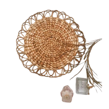 Natural Water Hyacinth Charger Table Mat Placemat Wall basket wholesale straw table mat made in Vietnam 2