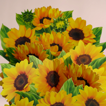 Sunflower Bouquet Card 3D Custom Oem Odm Colorful Pop Up Luxury Item Good Quality Customized Made In Vietnam 3