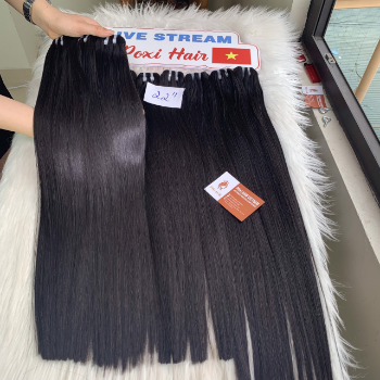 Machine Weft Short Bone Straight Natural Color Hair Extensions Bulk Sale Virgin Hair Beauty And Personal Care 5