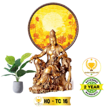 Traditional Art Backlit Film Printed Made by Vietnam Royal Ease Kwan Yin Buddha Halo Painting 4