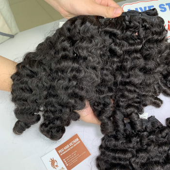 Machine Weft Burmese Funmi Curly Natural Color Hair Extensions Bulk Sale Virgin Hair Beauty And Personal Care 7