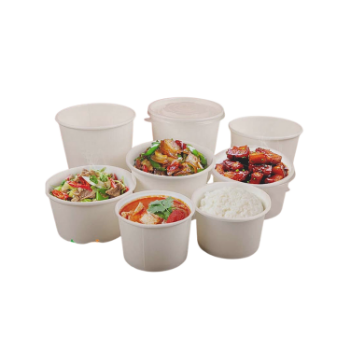 White Bowl Paper 36 Oz/ 1030ml With Tray Disposable Paper Bowl Wholesale Recyclable Food & Beverage Customized Packing Size Bulk 1