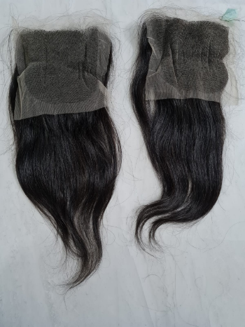 Closure HD lace Custom Service 100% Human Hair Virgin Raw Hair Extensions Machine Weft Machine Double Weft 7