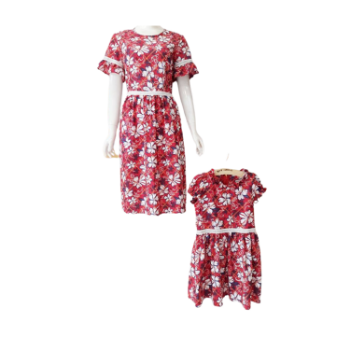 Mother & Baby Dress Set With Floral Pattern Family Matching Outfits Good Quality High Quality Family Matching Dresses 3