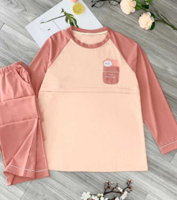 Long Sleeved Maternity & Postpartum Set Cotton B528 Anti-Shrink Minimalist Casual Wear Good Absorbency Custom Design 10