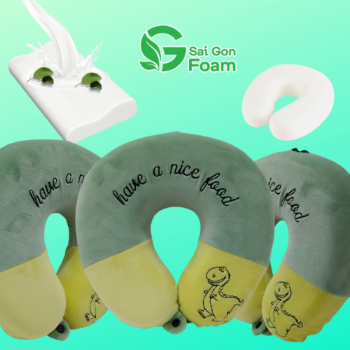 Nice Food Embroidered U-Shaped Necklace Pillow Saigon Foam Made In Vietnam 2