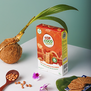 High Quality TOPCOCO Coconut Cracker with Peanuts 180g 2