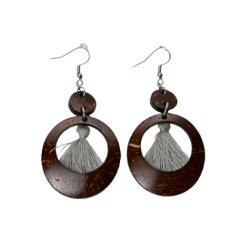 High Quality Earrings Made From Coconut Handmade Crafts Used As Neck Jewelry Vintage Packed In Box Vietnam Manufacturer 4