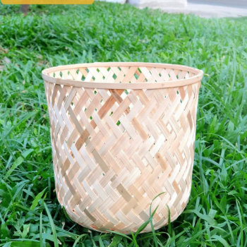 VNGT001 Planter Pot Wholesale Woven Bamboo Planter Pot Handicraft Rattan Basket Standing Sustainable Household Indoor Vietnam Manufacturer 1