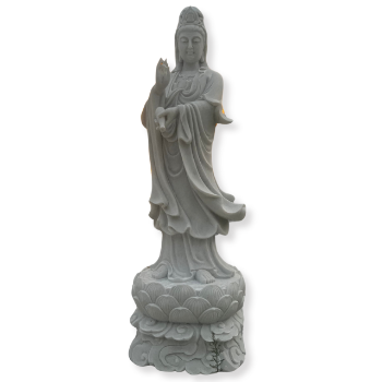 Best Price Stone Guan Yin Buddha Statue Natural Stone Religious Decoration Packed Styrofoam Box Made In Vietnam Manufacturer 1