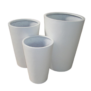 Matt White Fibre Glass UV Resistant Paint Crucible Flower Pots Planters For Home & Garden 6