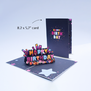 Greeting Birthday Card 3D Card Black Dark Blue Best Choice Luxury Fast Delivery Offset Printing Customized 8