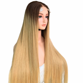 Ombre Blonde Color Bone Straight Wig Weft Hair Extensions human hair wigs 100% Human Hair Vendors Made In Vietnam