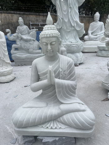 High Quality Stone Gautama Buddha Statue Natural Stone Garden Statues OEM ODM Packed In Wooden Case Vietnam Manufacturer 6