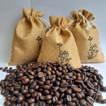 Top Pick Natural Aroma Beads Scented Sachet Bag Customized Natural Linen Fabric Sack With Coffee beans 2024 Vietnam 5