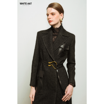 Leo Leather Trench Coat Easy To Wear Wool Liner Fashion Clothing Length 122 Cm Customized Packaging Vietnam Manufacturer 3