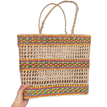 Water Hyacinth Bag Good Quality Rattan Beach Bag For Gift Classic Style Light Brown Color From Vietnam Manufacturer 1