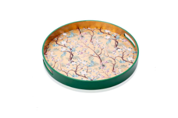 Lacquered and mosaic serving tray  1